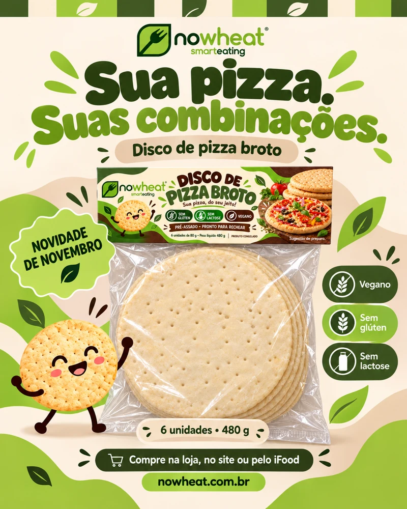 Sua pizza, suas combinações — arte oficial Nowheat