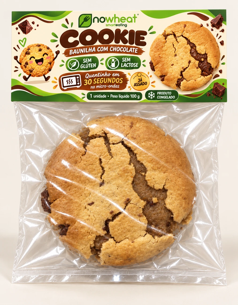 Cookie de baunilha — produto sem glúten Nowheat