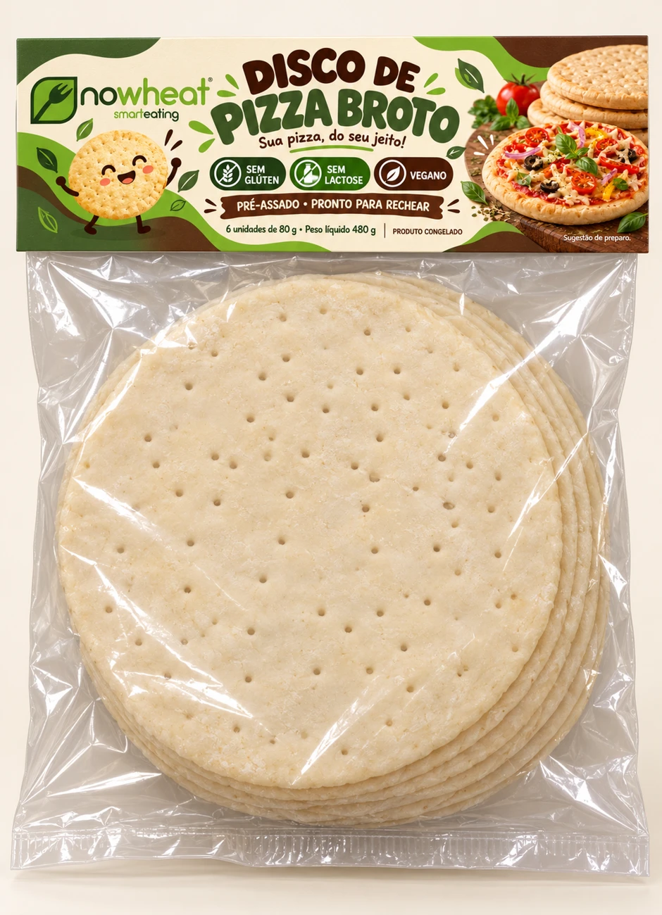 Disco de pizza broto — produto sem glúten Nowheat