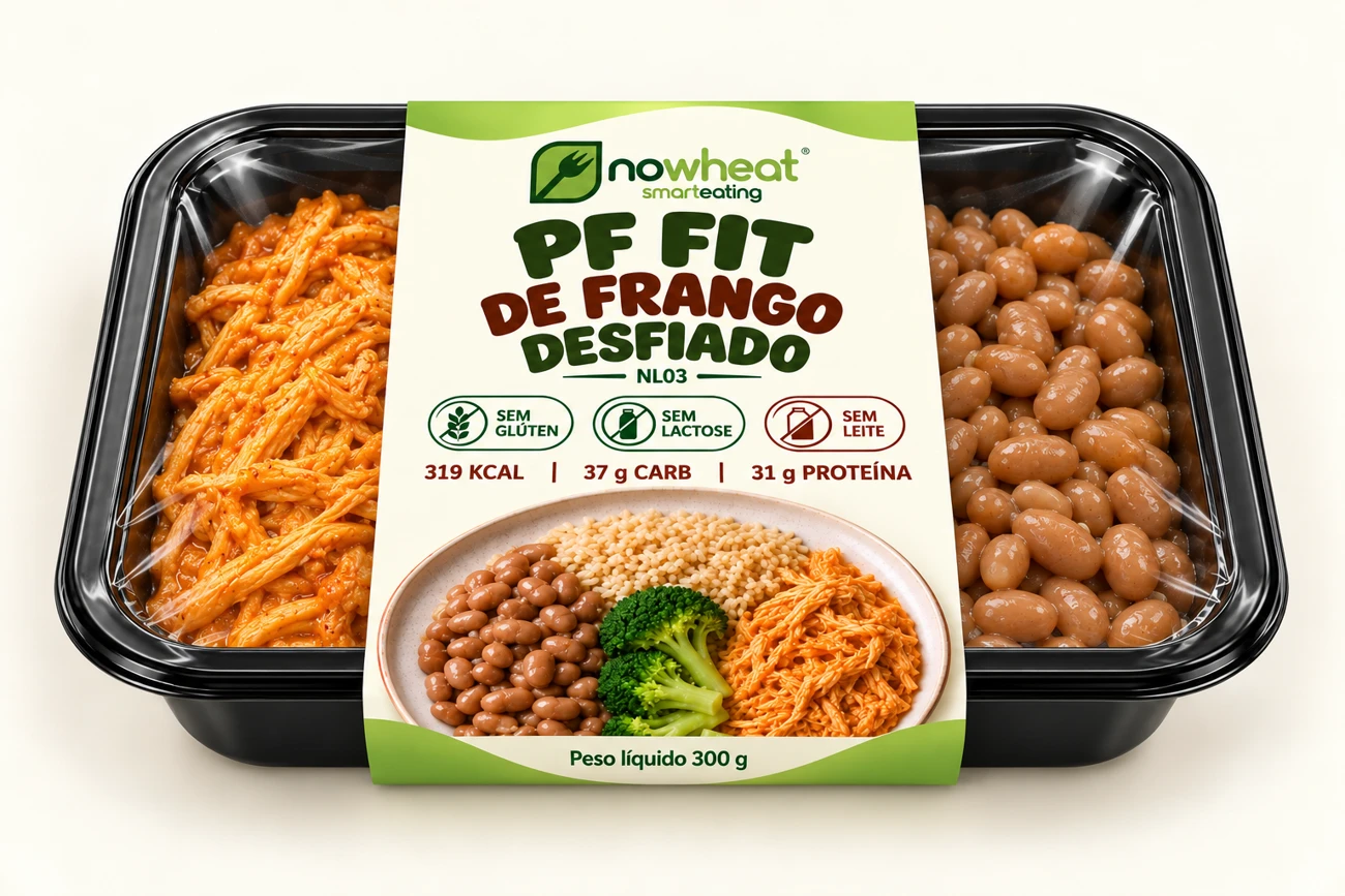 Fit de frango desfiado — produto sem glúten Nowheat
