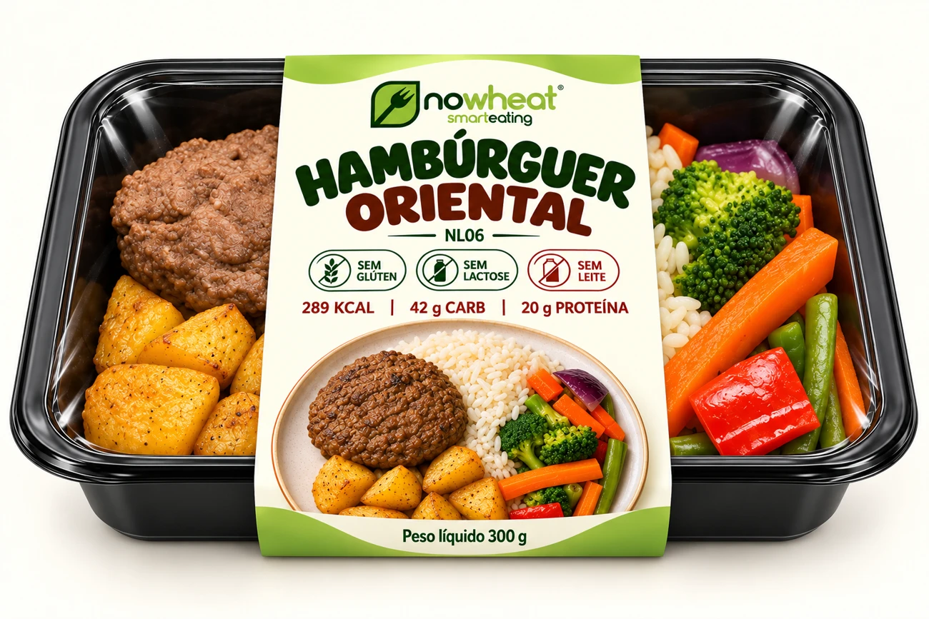 Hambúrguer oriental — produto sem glúten Nowheat