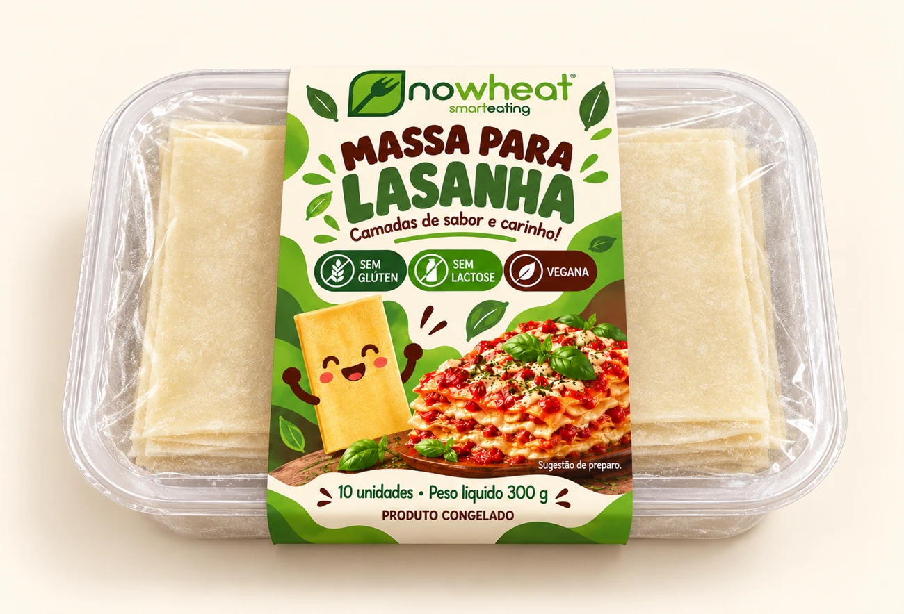 Massa para lasanha — produto sem glúten Nowheat