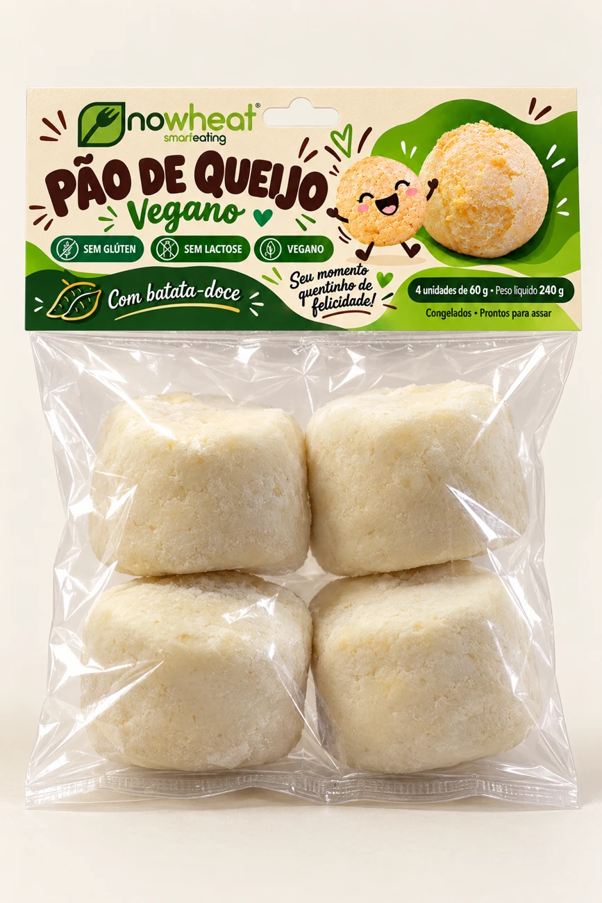 Pão de queijo vegano — produto sem glúten Nowheat