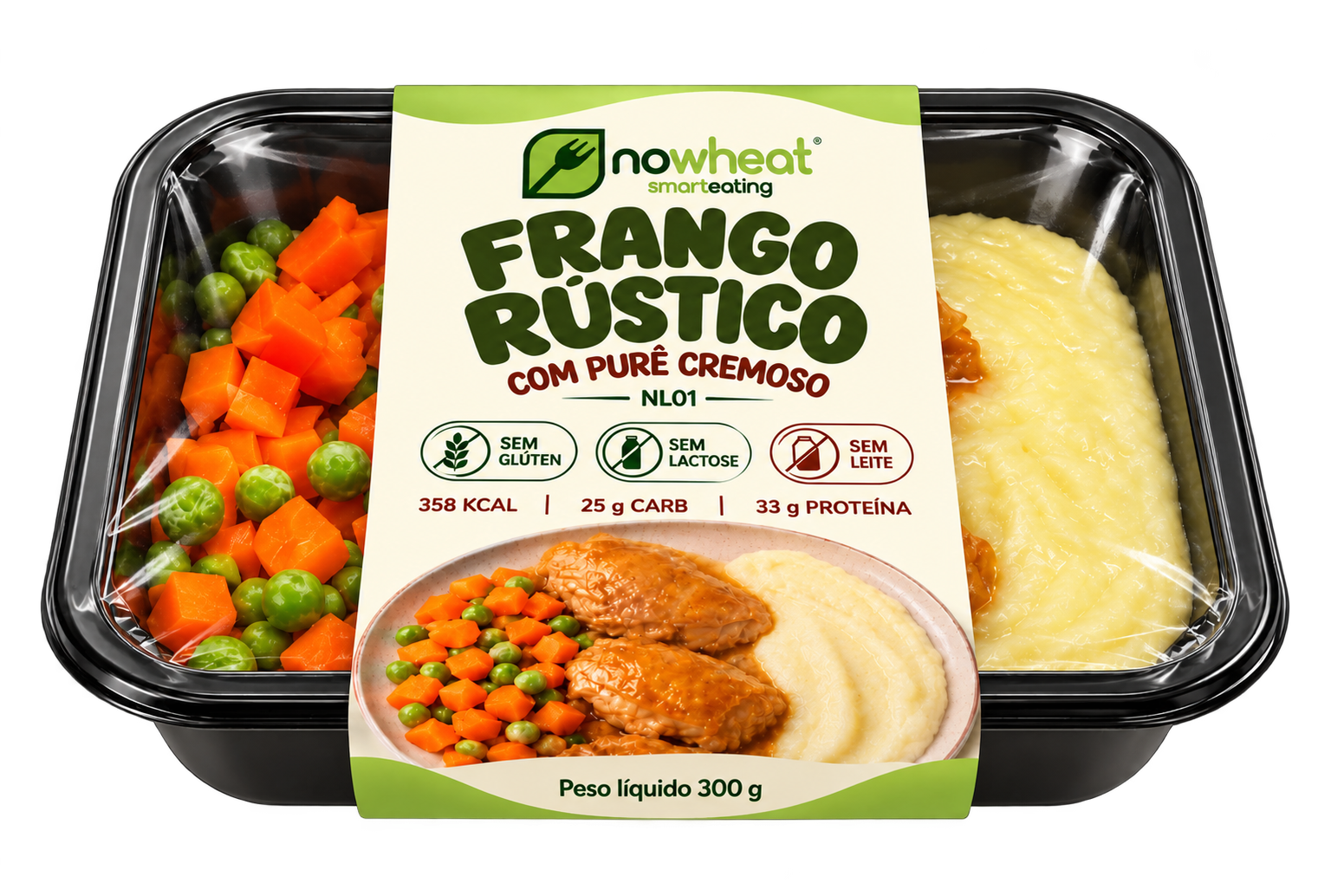 Frango rústico Nowheat, embalagem real
