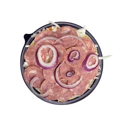 Fitzza calabresa com cebola roxa
