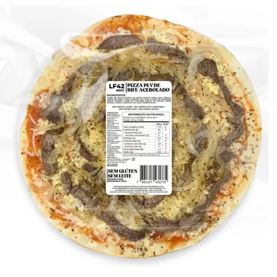 Pizza PLV de bife acebolado