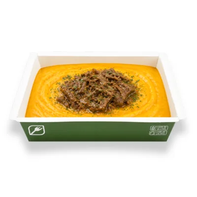 Creme de moranga com carne de panela